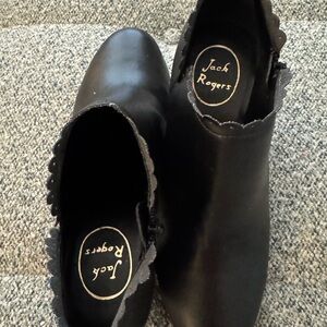 Jack Rogers Elegant Black Scalloped Boots